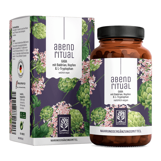 Abendritual GABA Baldrian Hopfen L-Tryptophan Titelbild