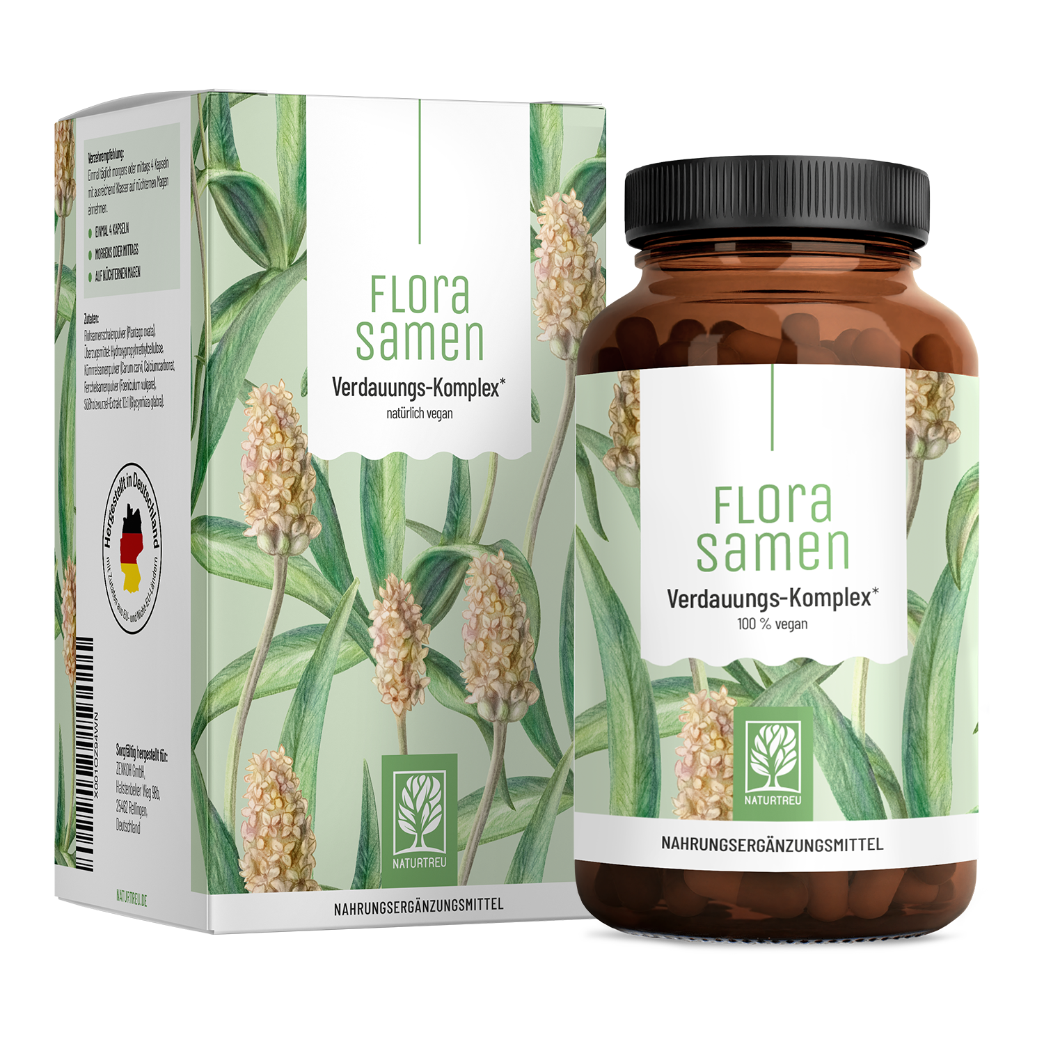 Florasamen · Flohsamenschalen Kapseln von NATURTREU