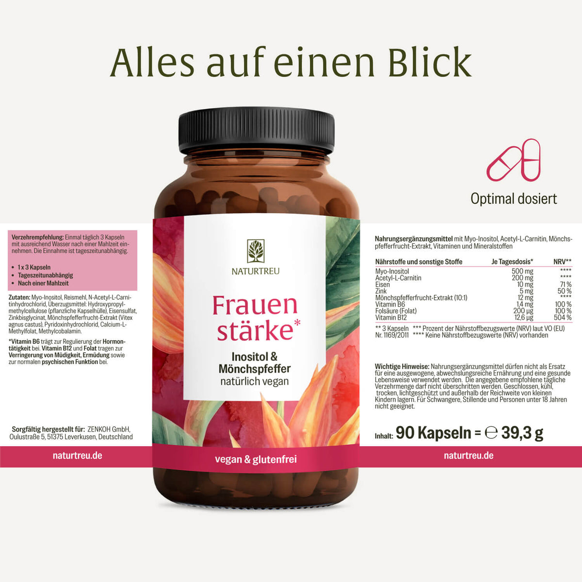Frauenstaerke Inositol-Moenchspfeffer Etikett