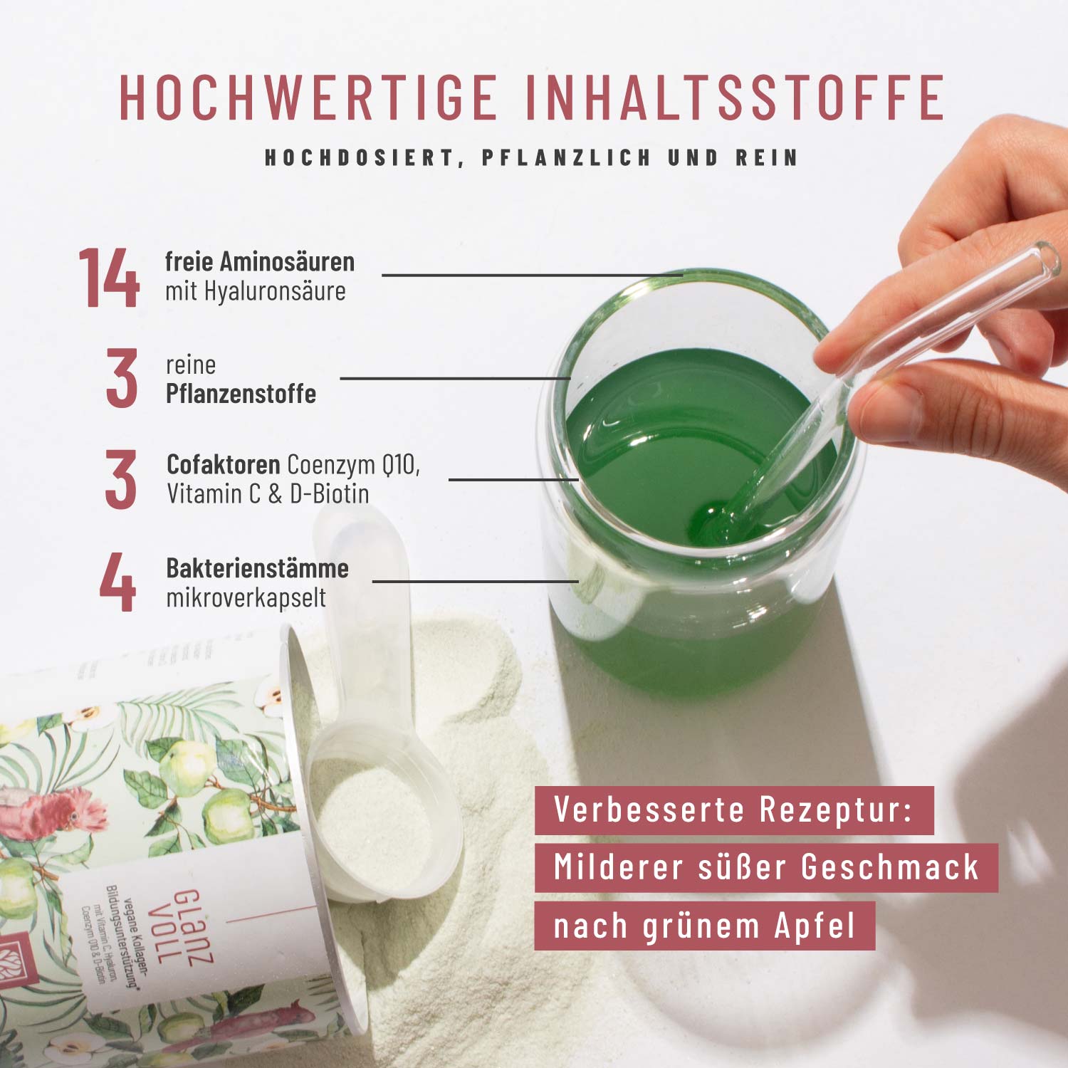 Glanzvoll Vegane-Kollagen-Bildungsunterstuetzung Hochwertige Inhaltsstoffe