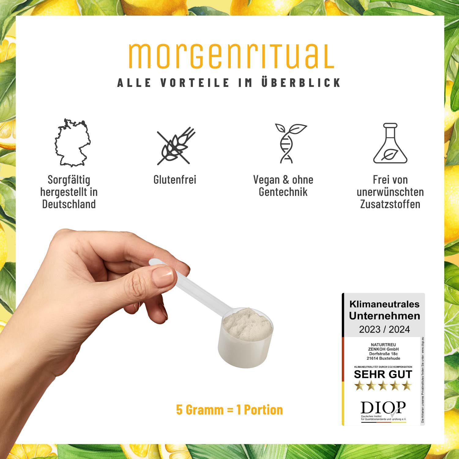 Morgenritual Stoffwechsel-Routine Sachet Alle Vorteile Pulver
