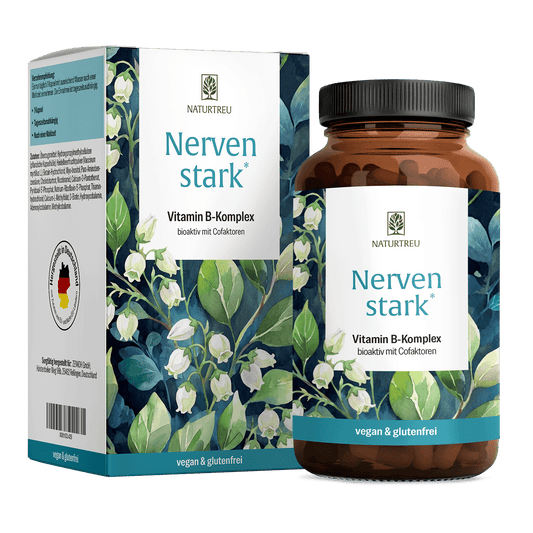 Nervenstark von NATURTREU, 120 Vitamin B Komplex Kapseln für 4 Monate.