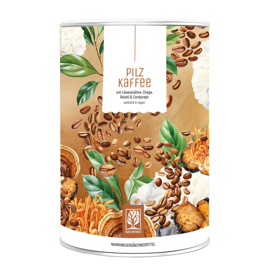 Pilzkaffe Kaffeegetraenkepulver Titelbild