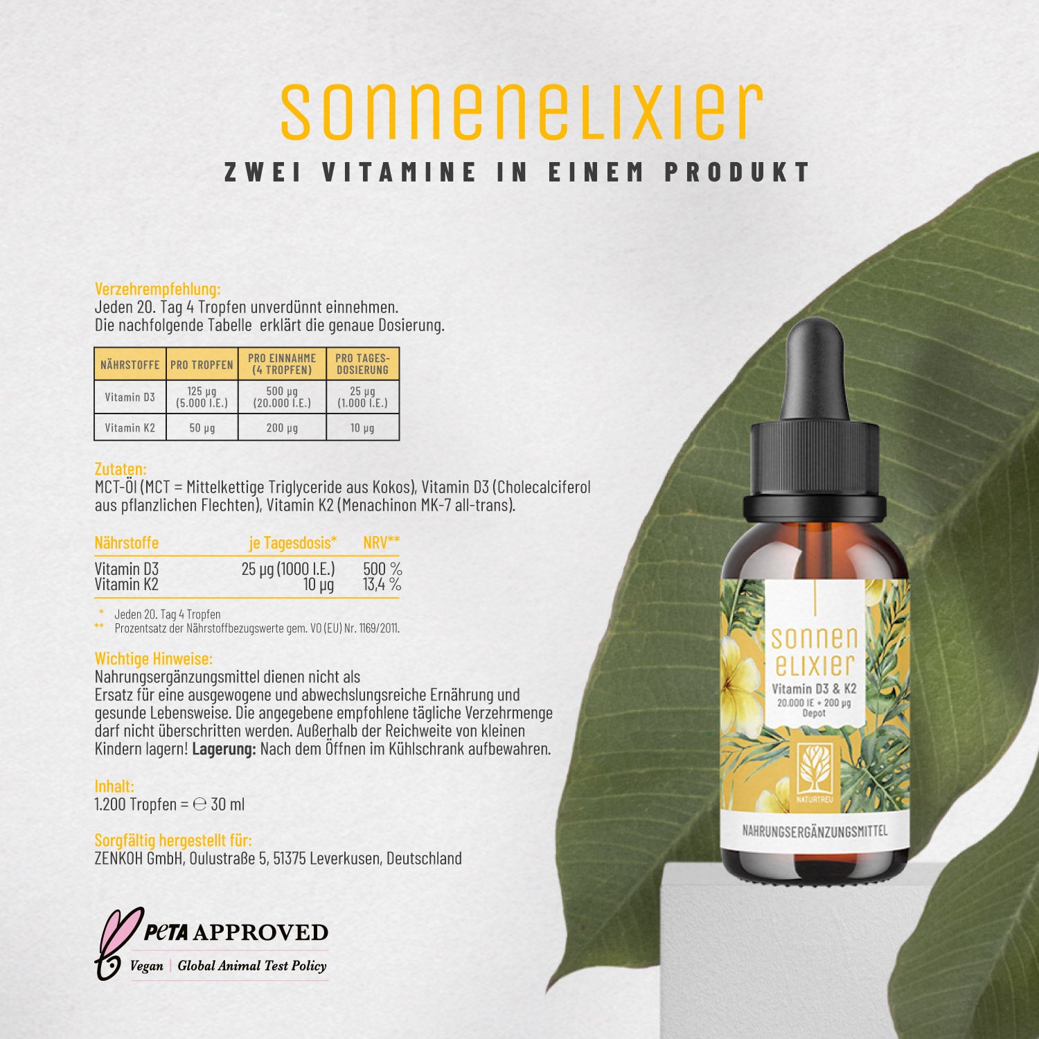 Sonnenelixier Creative Etikett