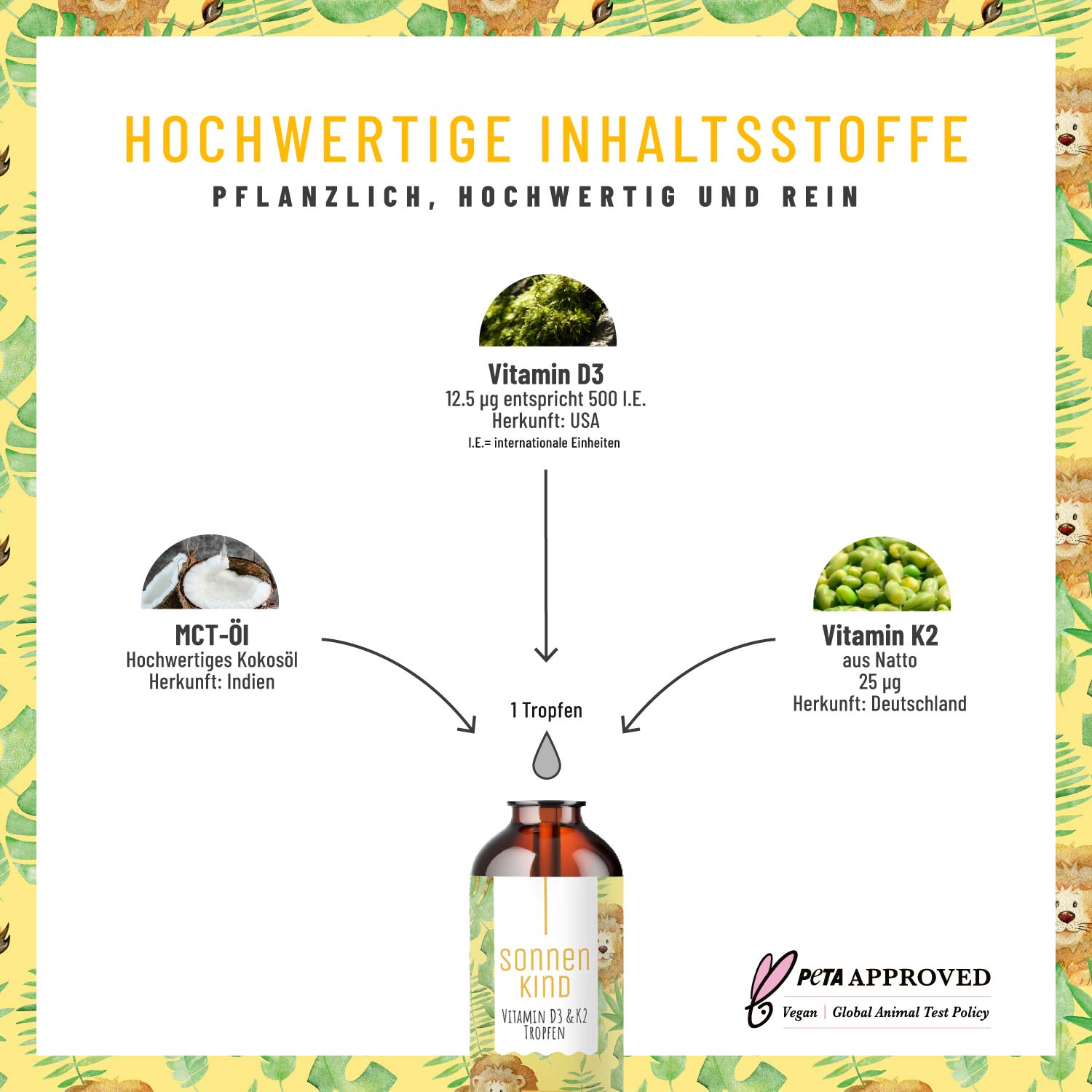 Sonnenkind Vitamin D3 K2 Inhaltsstoffe