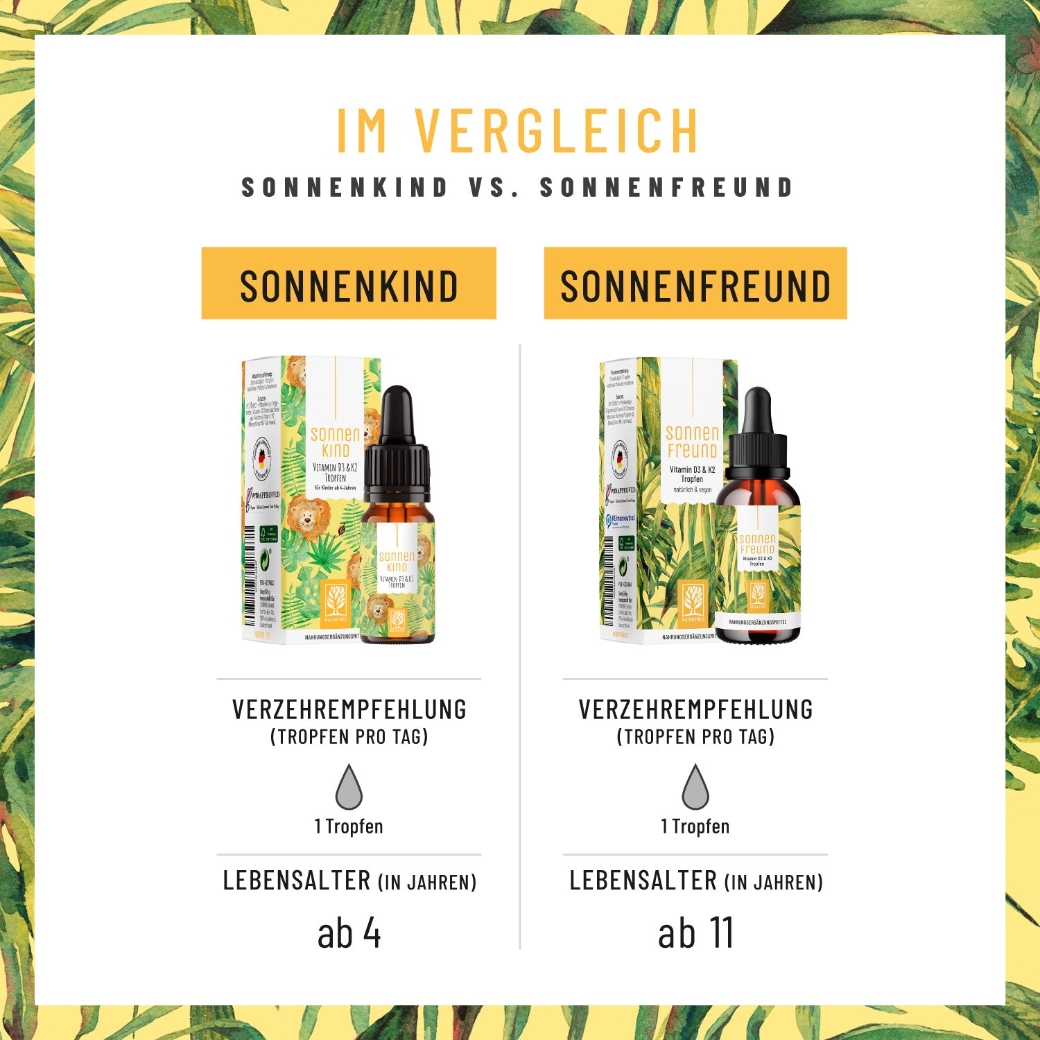 Sonnenkind Vitamin D3 K2 Produkte