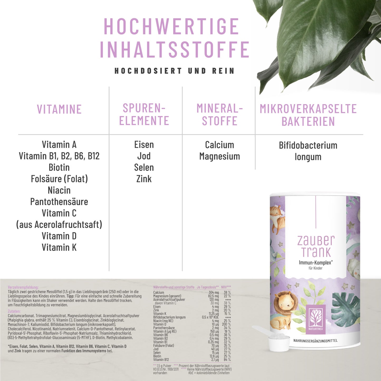 Zaubertrank Immun-Komplex Hochwertige-Inhaltsstoffe