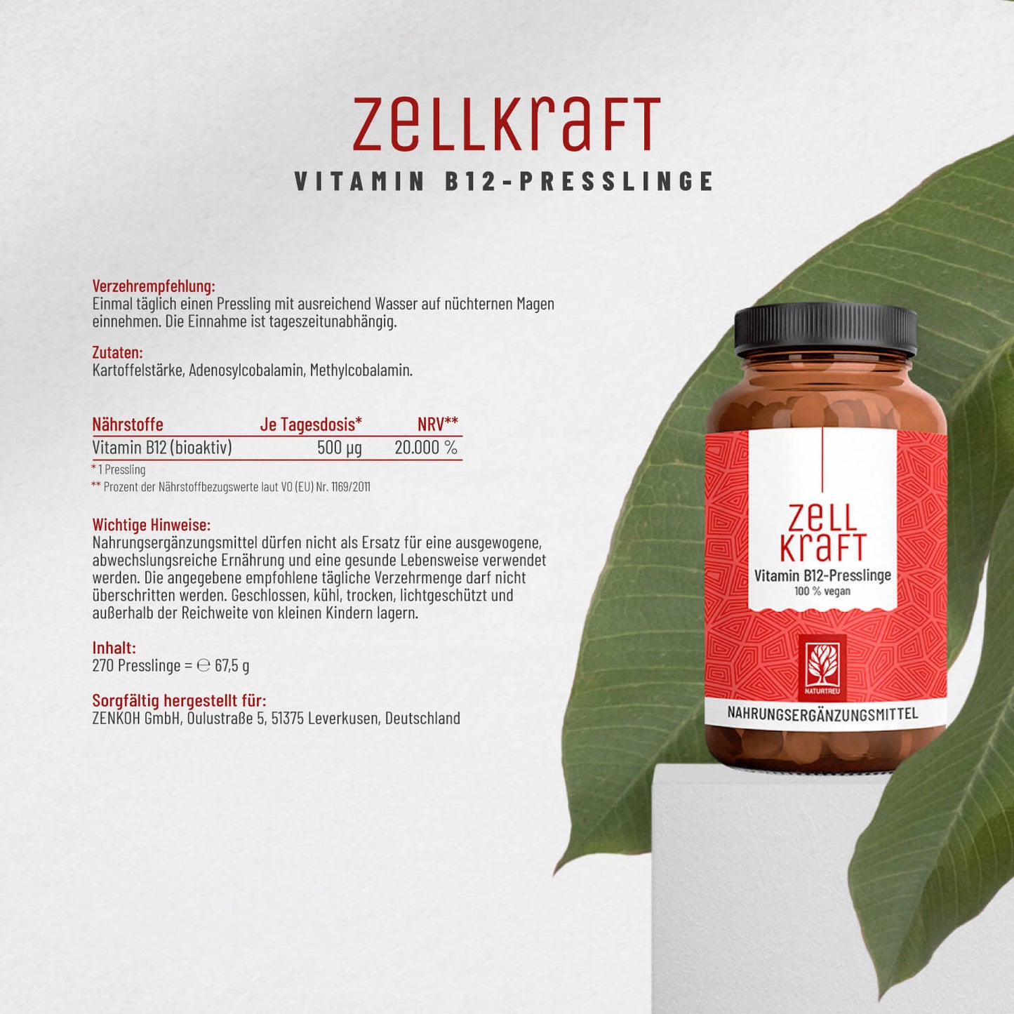 Zellkraft Vitamin B12 Presslinge Etikett 01