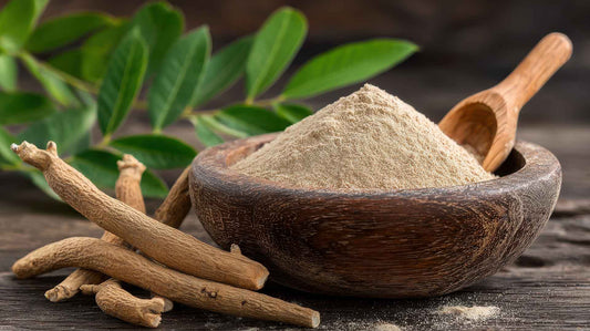 Man sieht Ashwagandha Pulver