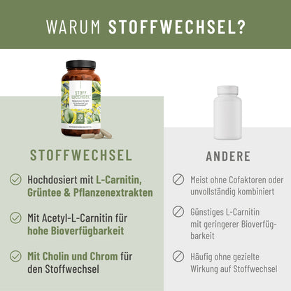 Stoffwechsel Vergleichstabelle
