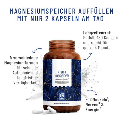 Kraftreserve Magnesium-komplex hochwertige Inhaltsstoffe