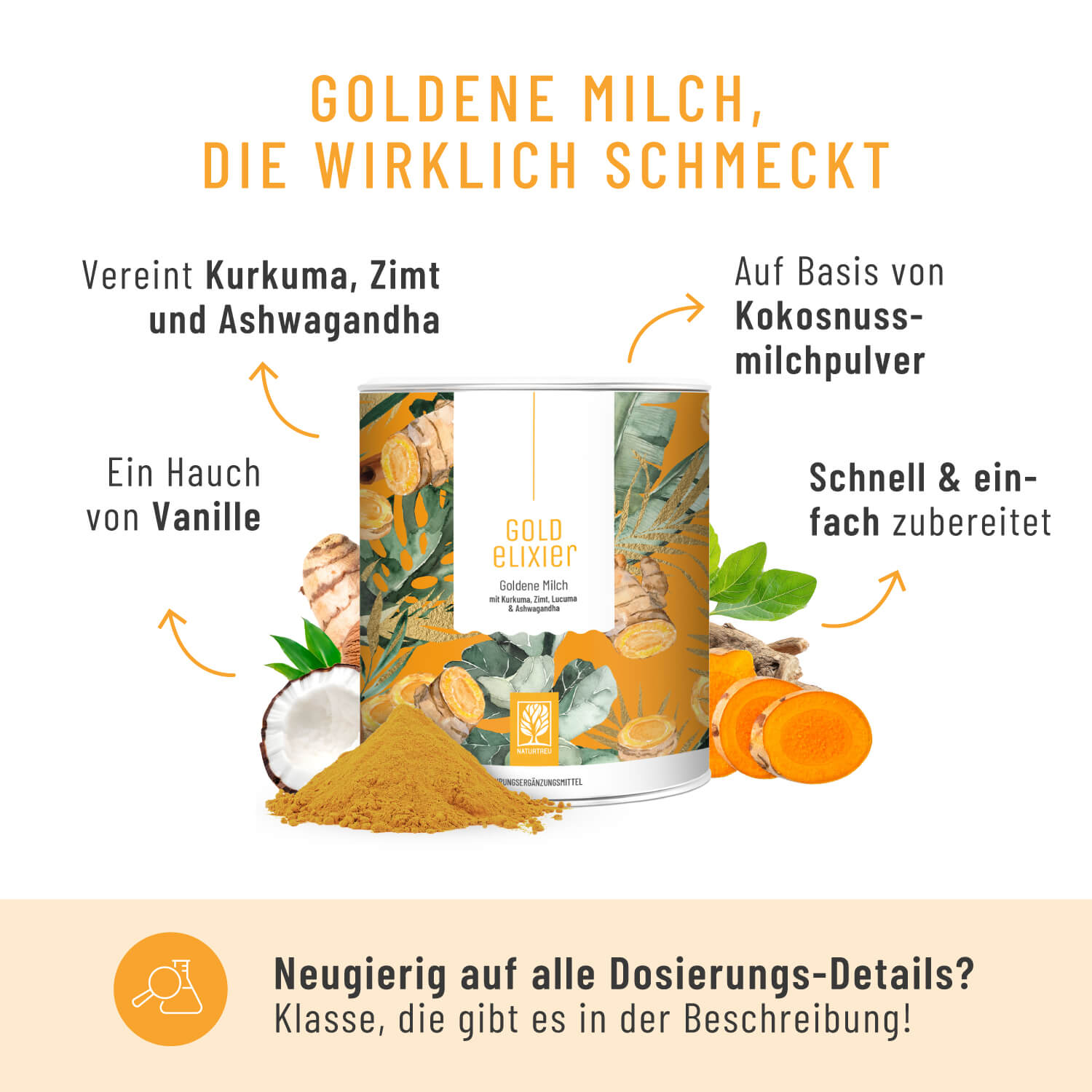 goldene milch aufbewahren Goldelixier · Goldene Milch Pulver von NATURTREU