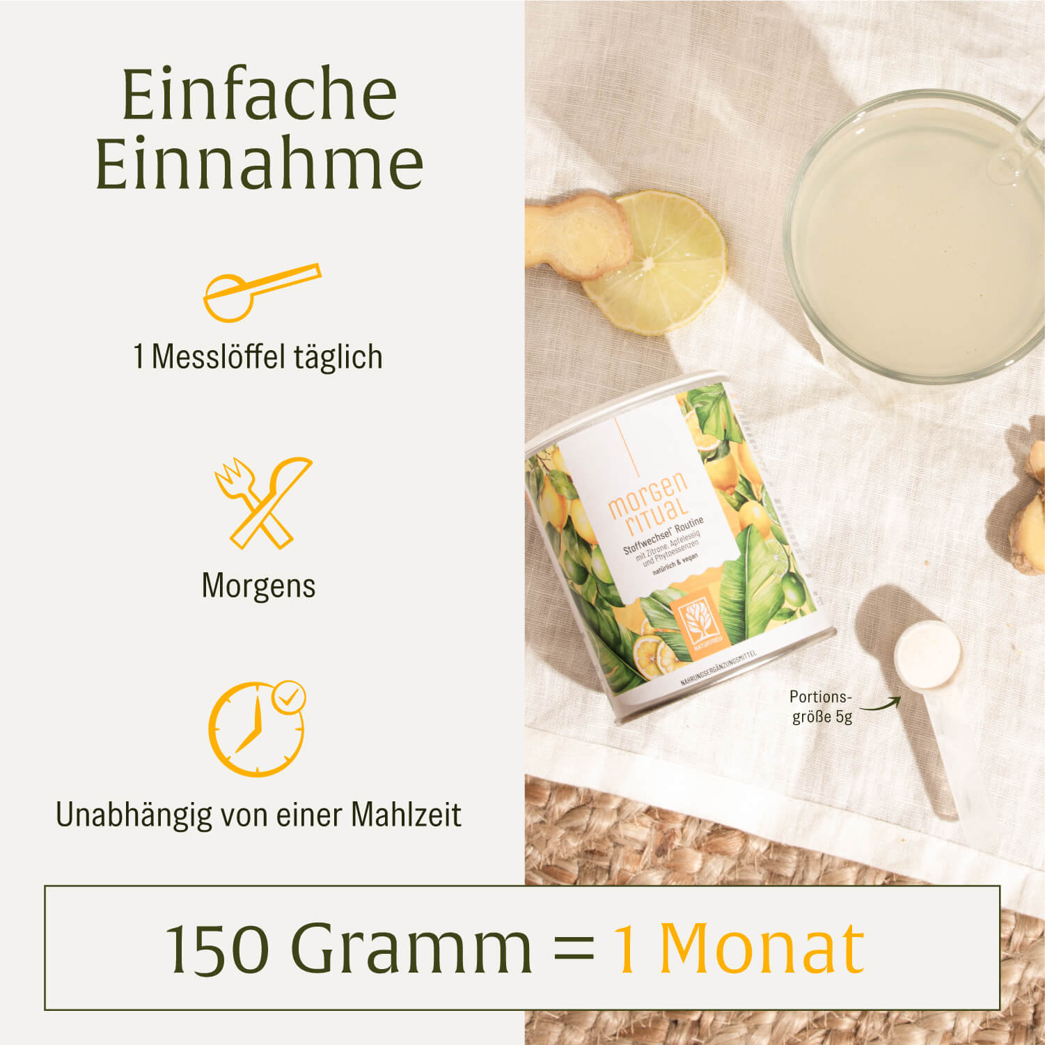 morgenurin aufbewahren Morgenritual · Getränkepulver mit Zitrone, Apfelessig & Ingwer – NATURTREU