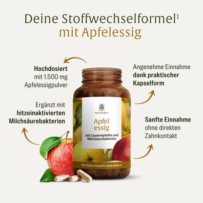 Apfelessig: Apfelessig Kapseln mit Cayennepfeffer & Milchsäurebakterien