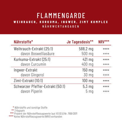 Flammengarde: Kurkuma Weihrauch Komplex mit Ingwer und Zimt