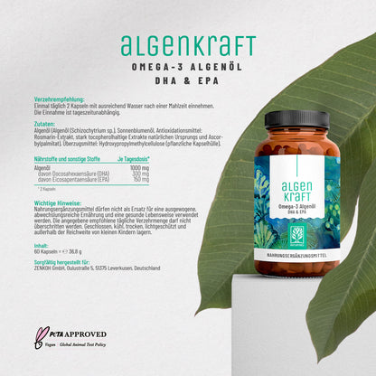 Algenkraft Omega 3 Algenoel DHA EPA Etikett 01