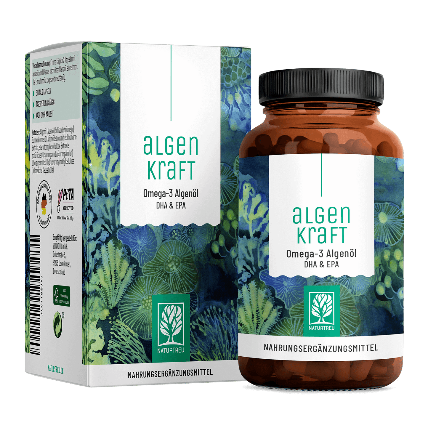 Algenkraft Omega3 Algenoel DHA EPA Titelbild 