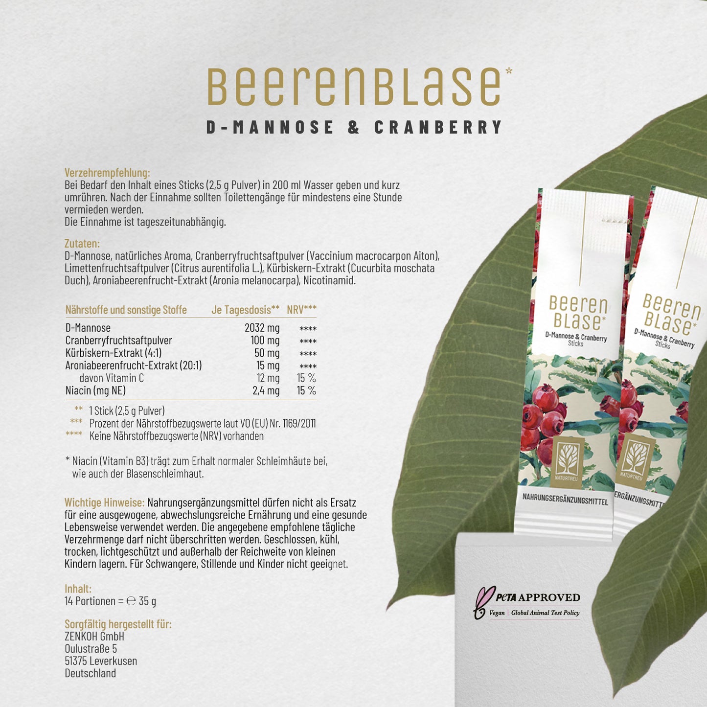 Beerenblase-Sticks D-Mannose Etikett 01