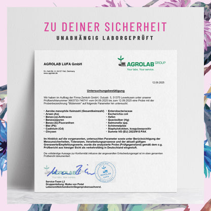 Bluetenrein Leber-Komplex Laborzertifikat