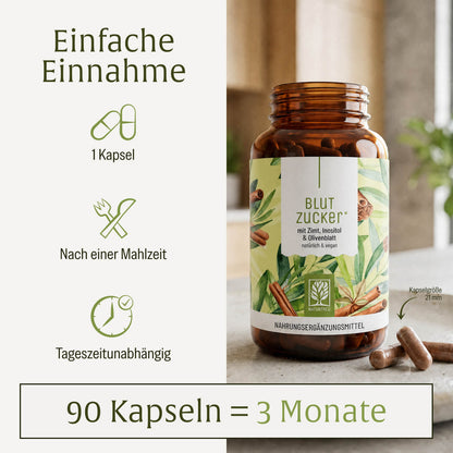 Blutzucker: Komplex mit Zimt, Inositol & Olivenblatt