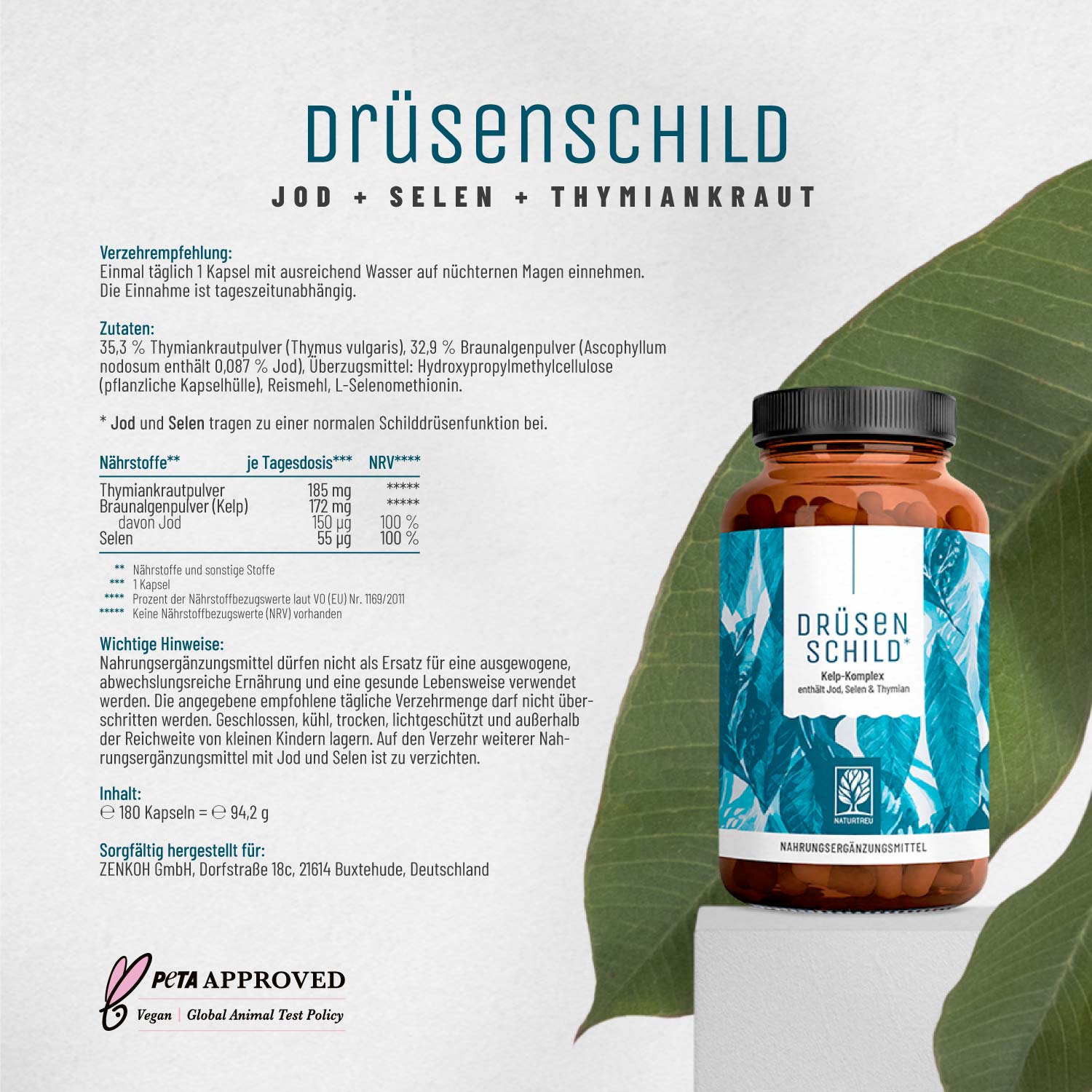 drüsenschild kelp komplex jod Etikett