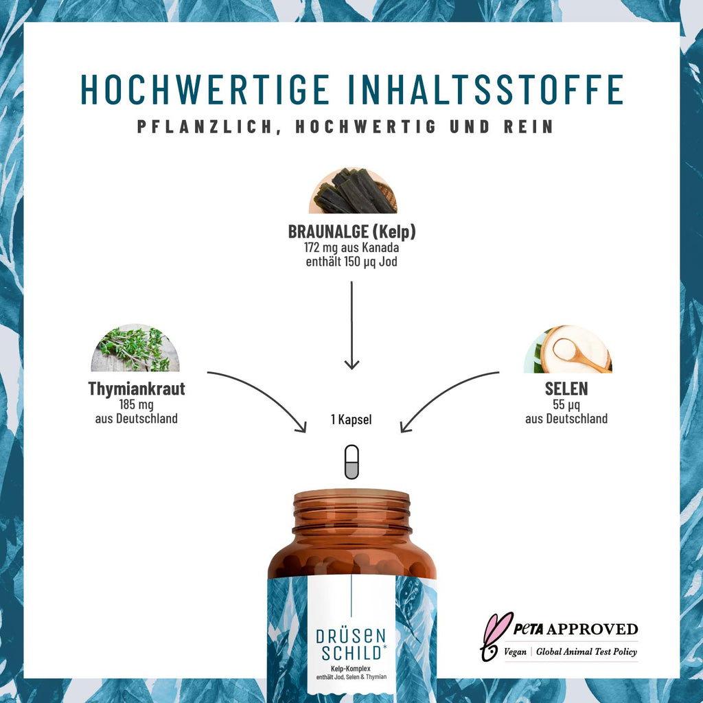 Druesenschild Kelp-Komplex Jod hochwertige Inhaltsstoffe 