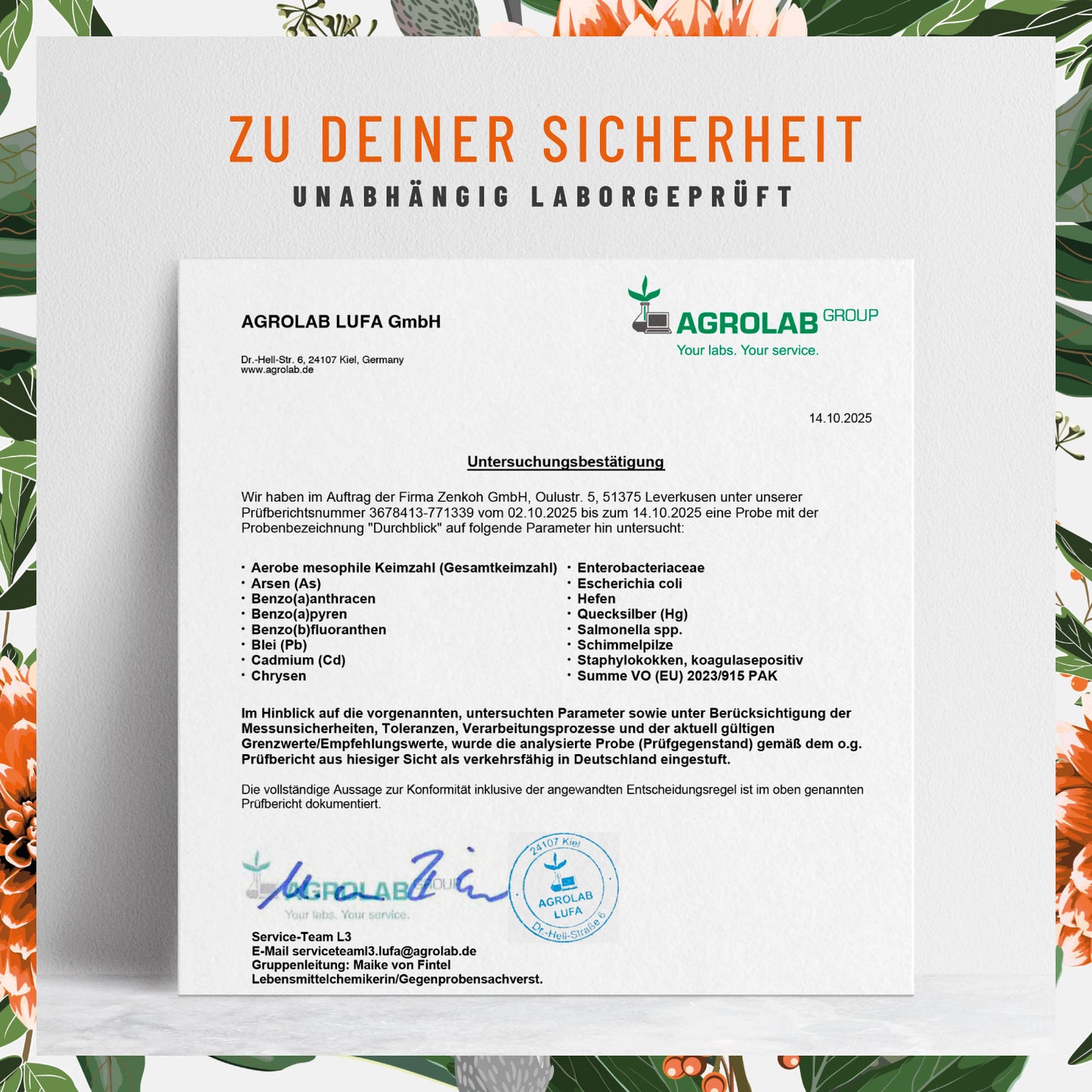 Durchblick Augenvitamine Laborzertifikat 