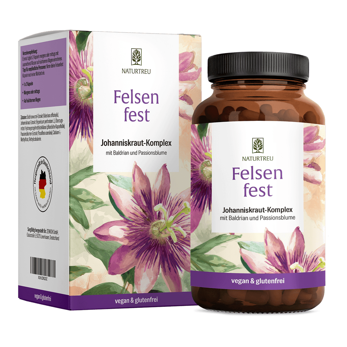 Felsenfest: Johanniskraut Baldrian Passionsblume Komplex - 1 Dose Felsenfest (die meisten Kunden kaufen 2 Dosen)