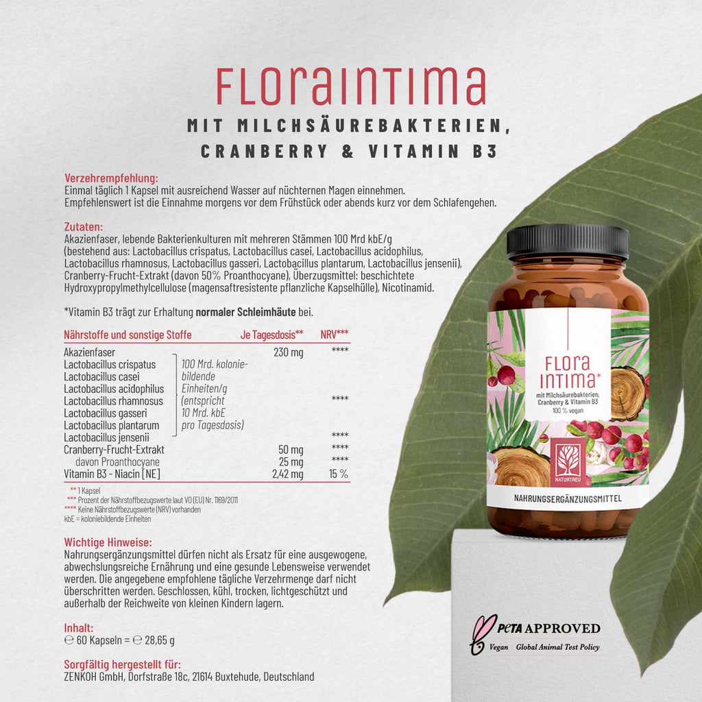 Floraintima mit Milchsäurebakterien Etikett