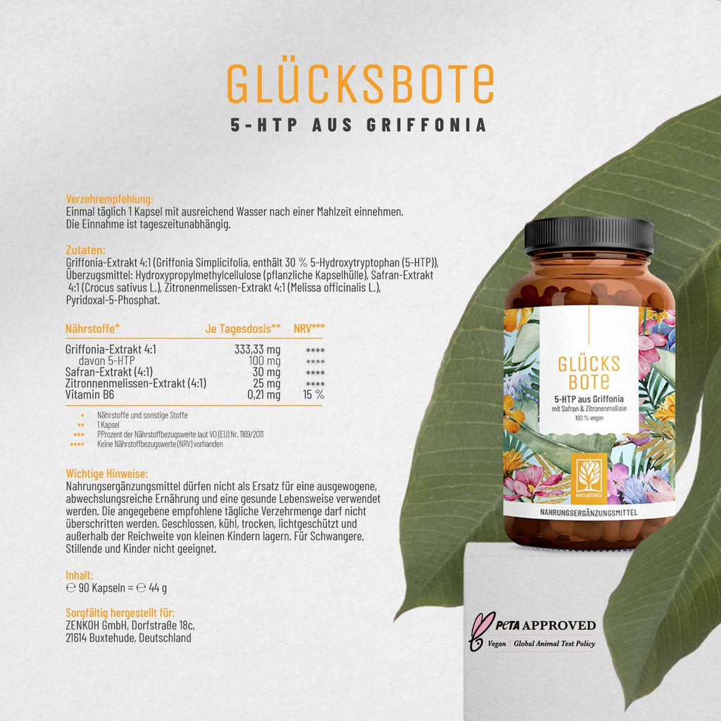 Gluecksbote 5-HTP Griffonia Etikett