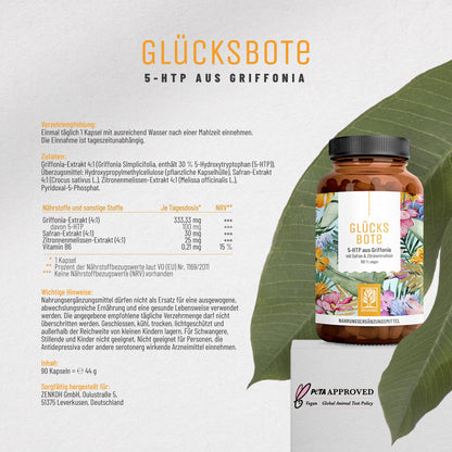 Gluecksbote 5-HTP aus Griffonia Etikett 01