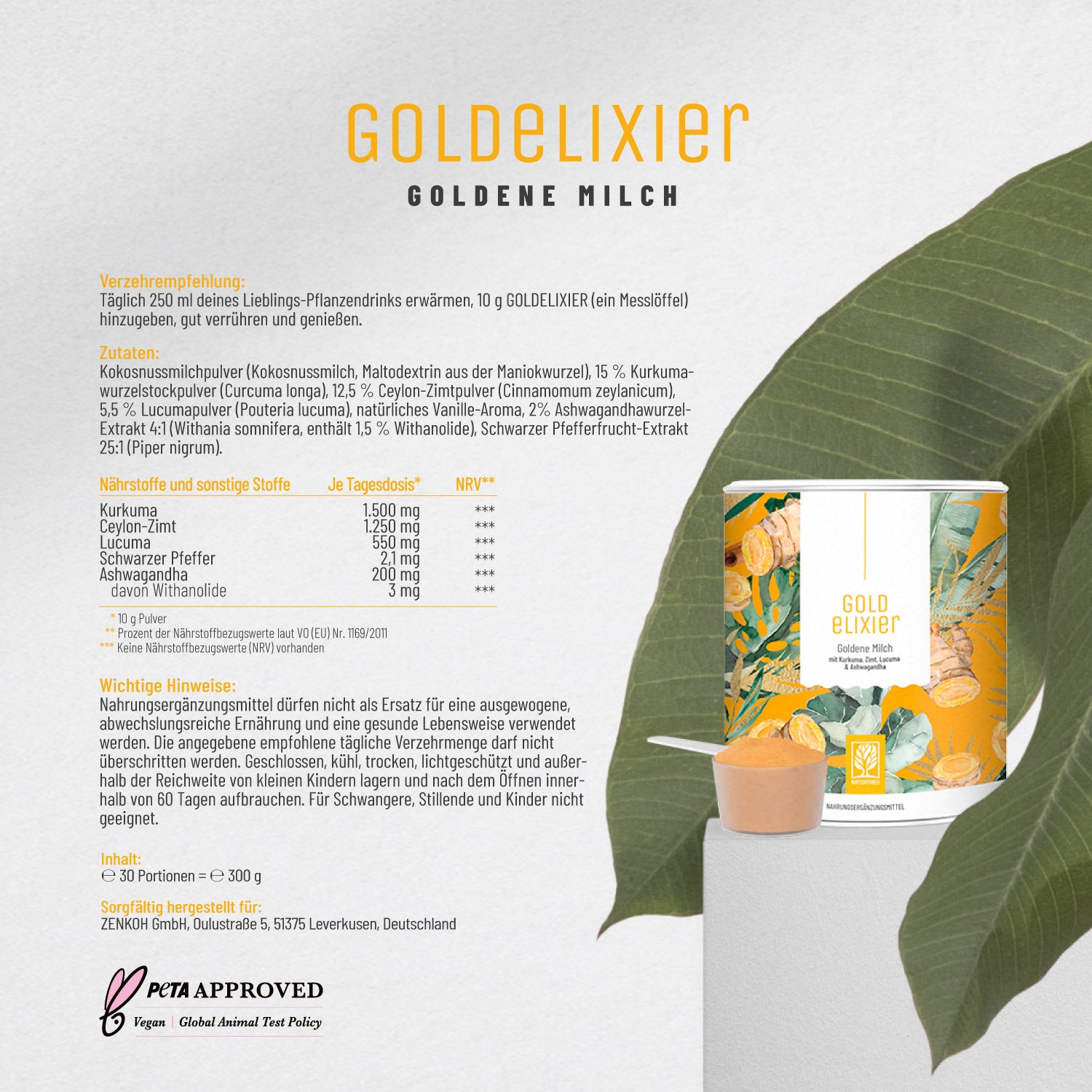 Goldelixier Goldene Milch Etikett 01