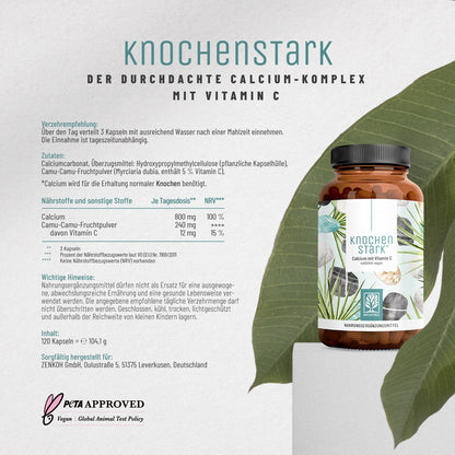 Knochenstark Calcium VitaminC Etikett