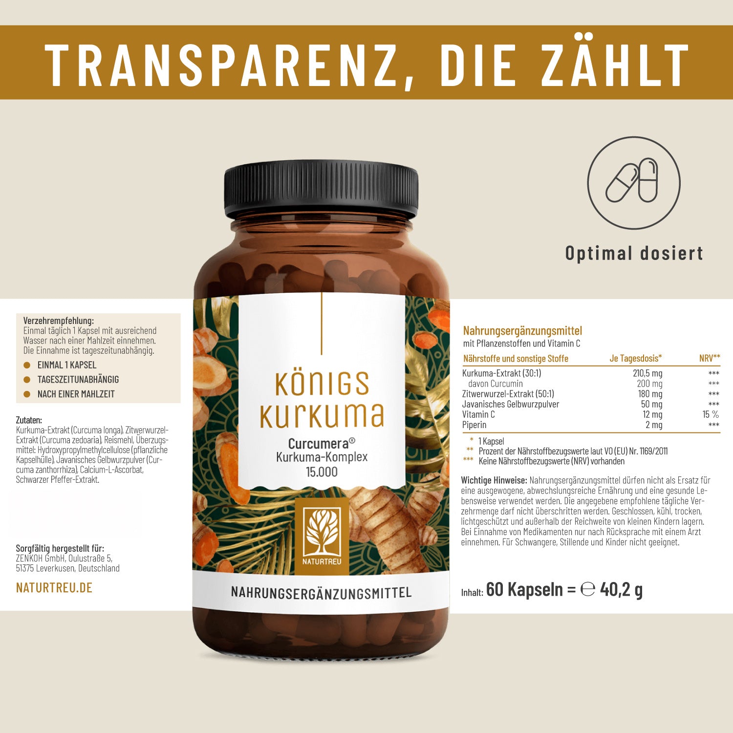 NATURTREU Königskurkuma · Curcumera® Premium Komposition