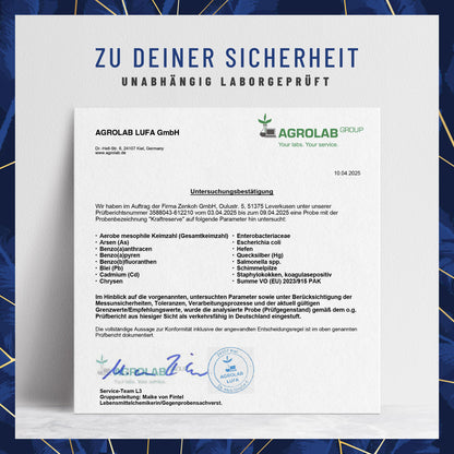 Kraftreserve Magnesium-Komplex Laborzertifikat