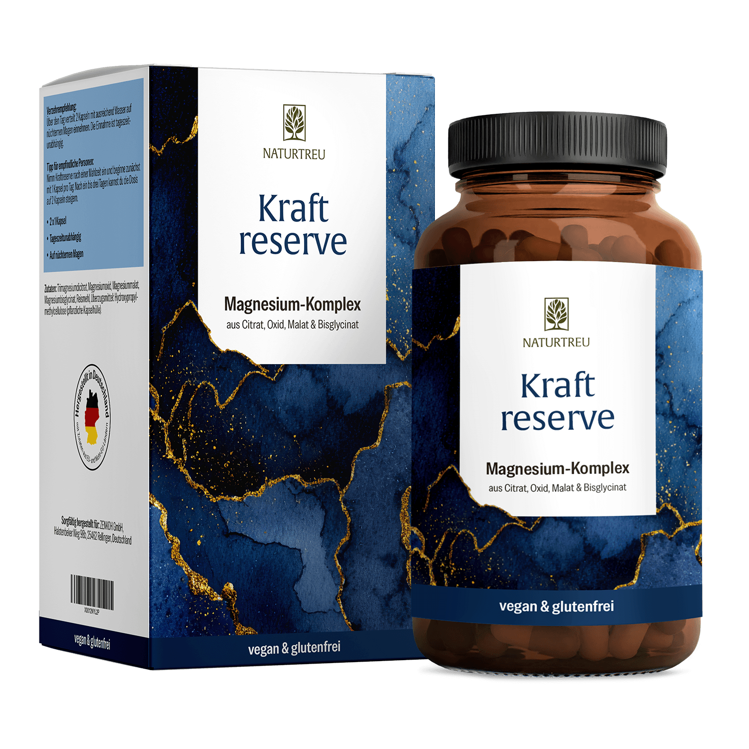 Kraftreserve · 4-fach Magnesium Komplex Kapseln – NATURTREU