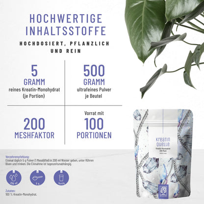 Kreatinquelle Kreatin-Monohydrat Inhaltsstoffe