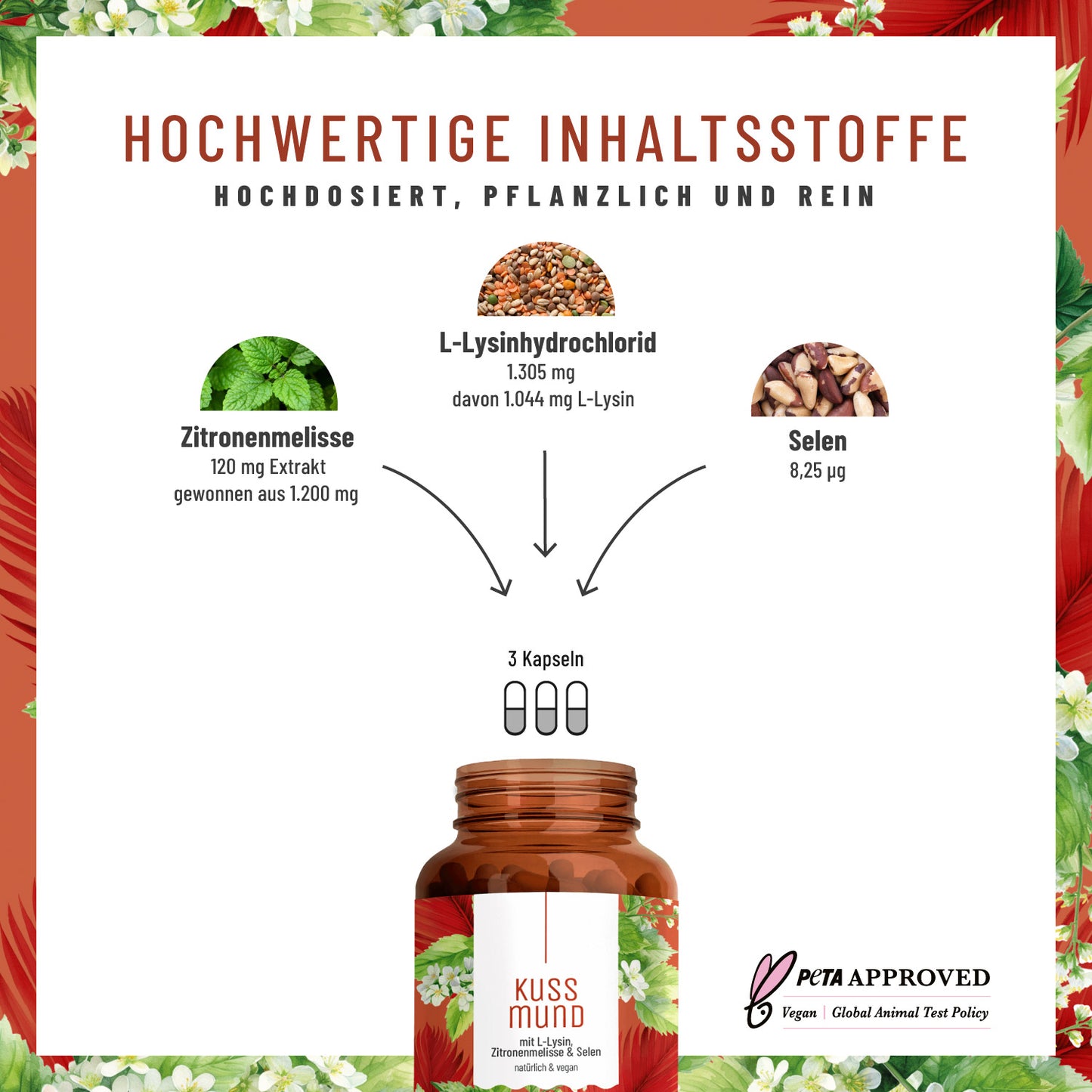 Kussmund L-Lysin Zitronenmelisse Selen Hochw Inhaltsstoffe