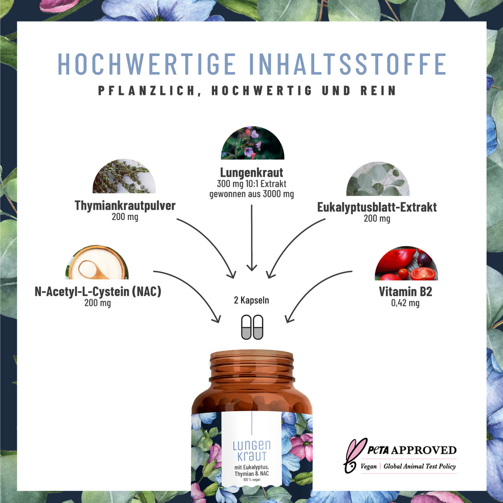 Lungenkraut Eukalyptus Thymian NAC hochwertige Inhaltsstoffe 