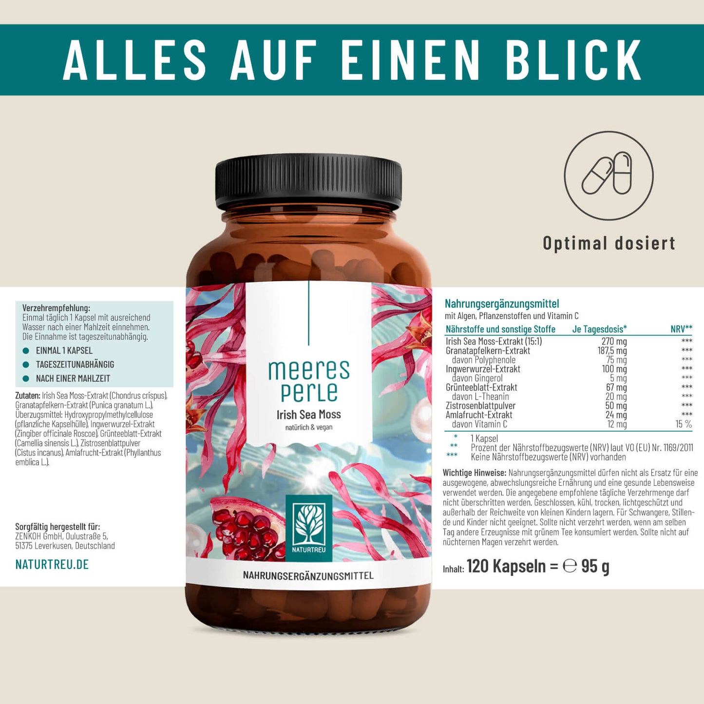 Meeresperle irish sea moss Etikett 