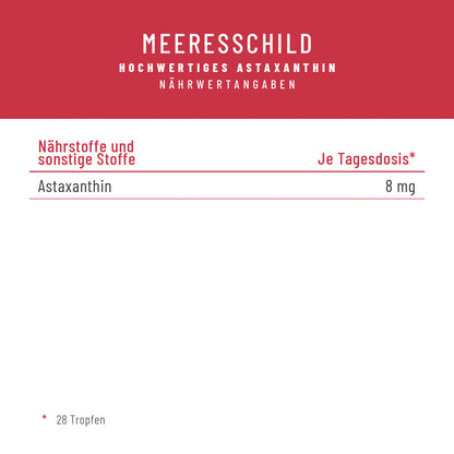 Meeresschild Astaxanthin-Tropfen Naehrwerte