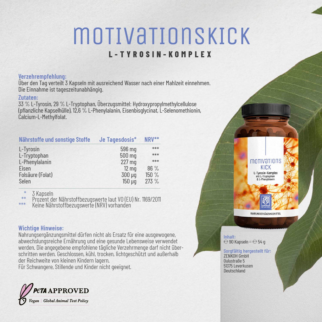 motivationskick l-tyrosin komplex etikett