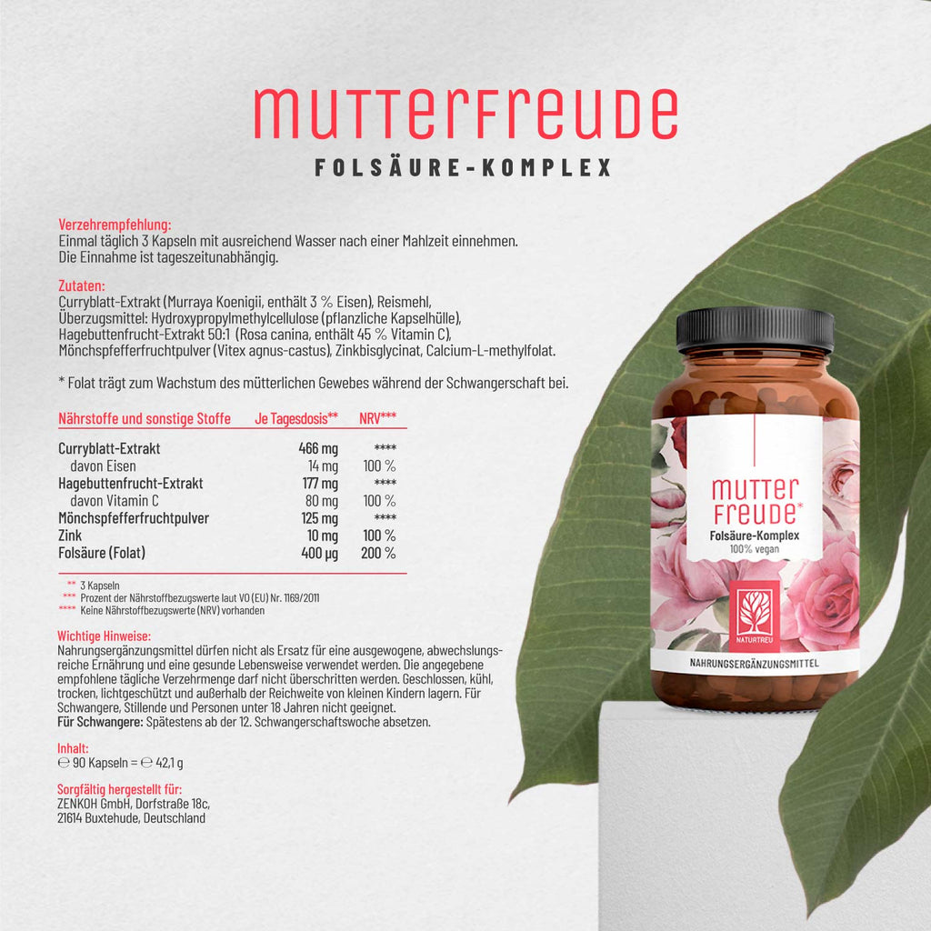 Mutterfreude Folsaeure-Komplex Etikett