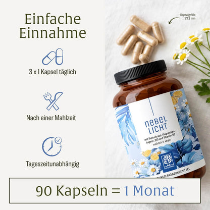 Nebellicht: Mutterkraut Kapseln mit Magnesium, Ingwer & Q10