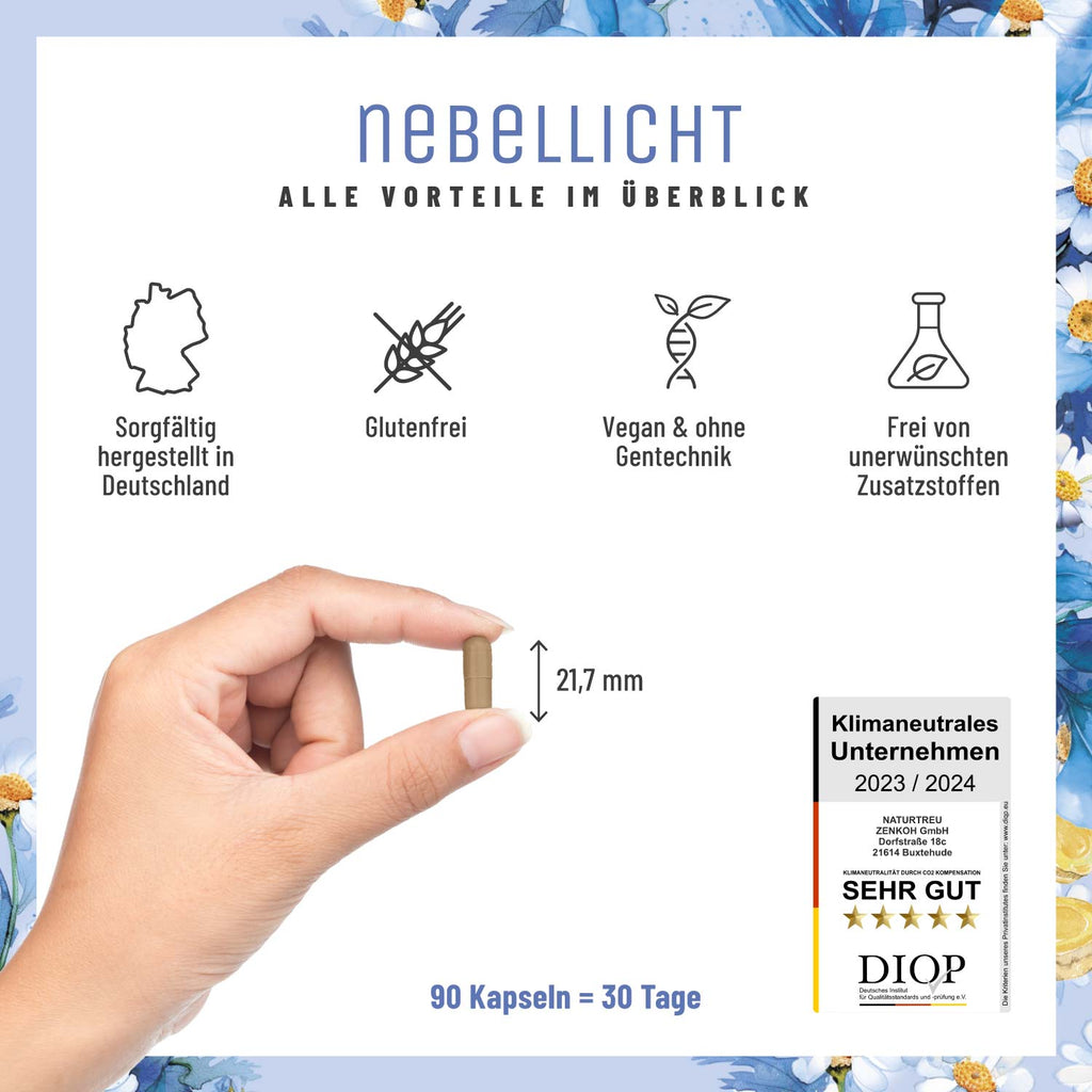 Nebellicht Mutterkraut-Magnesium-Ingwer-q10-vitaminb2-komplex Alle Vorteile 