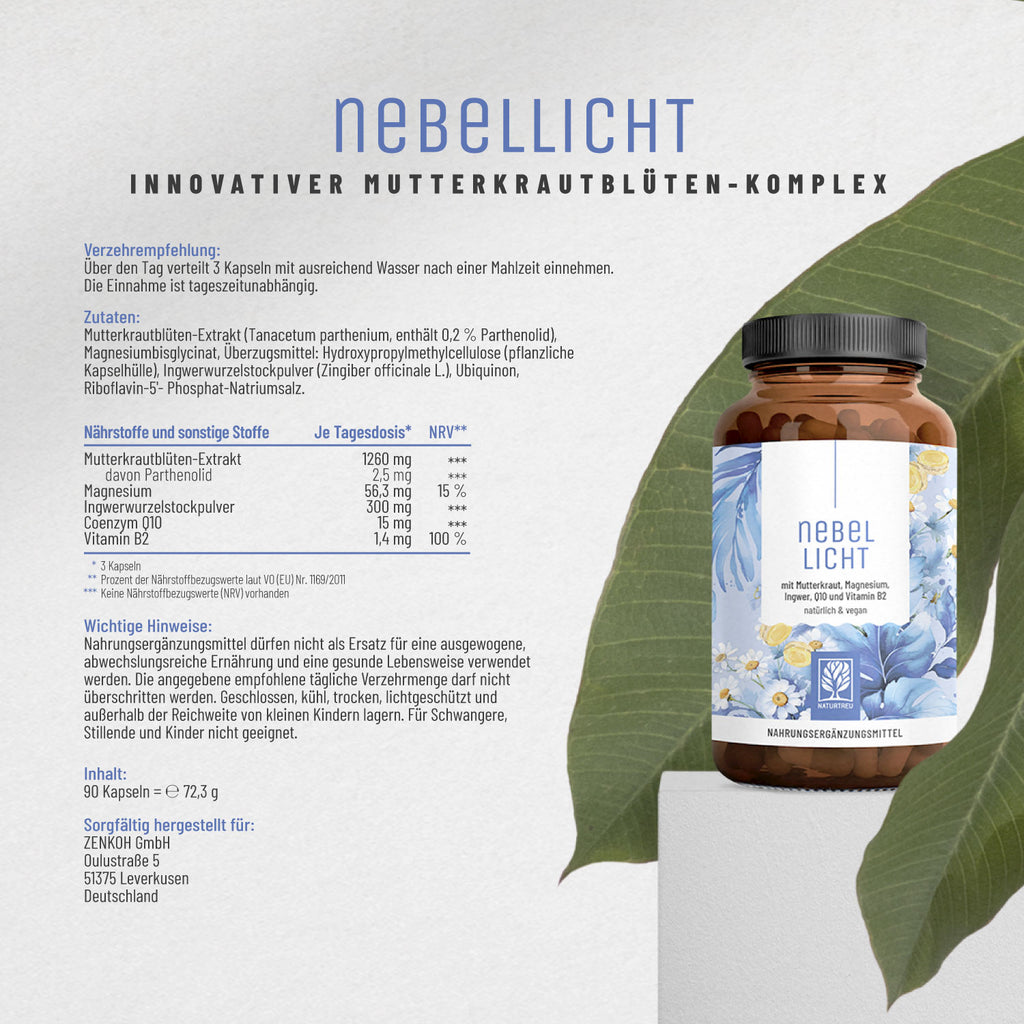 Nebellicht Mutterkraut Magnesium Ingwer Q10 Vitamin B2-Komplex Etikett 01