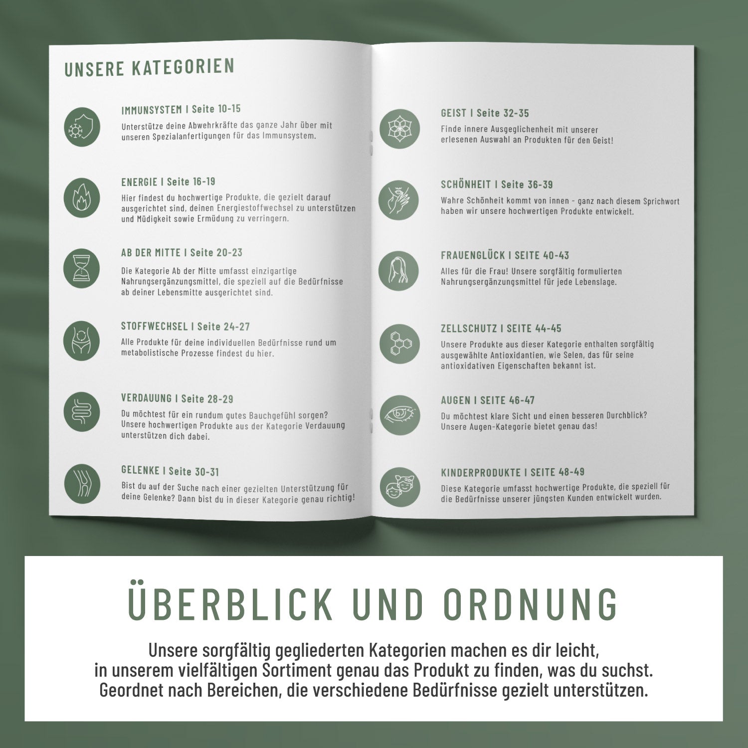 Naturtreu Produktkatalog Überblick und Ordnung
