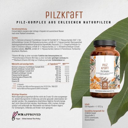 Pilzkraft Pilz-Komplex Etikett
