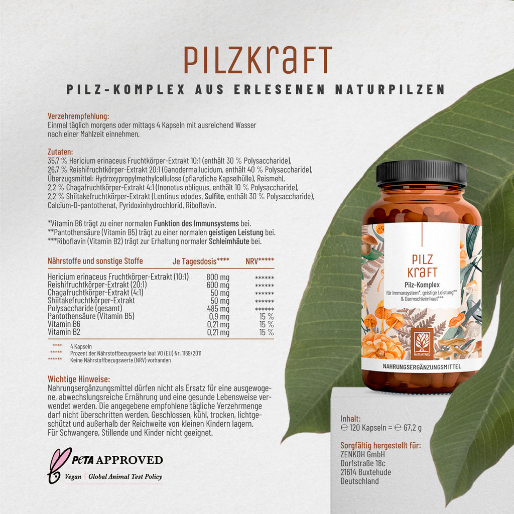 Pilzkraft Pilz-Komplex Etikett 