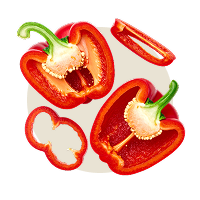 50 g Rote Paprika (80 mg Vitamin C)